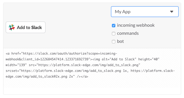 Add the Slack Button