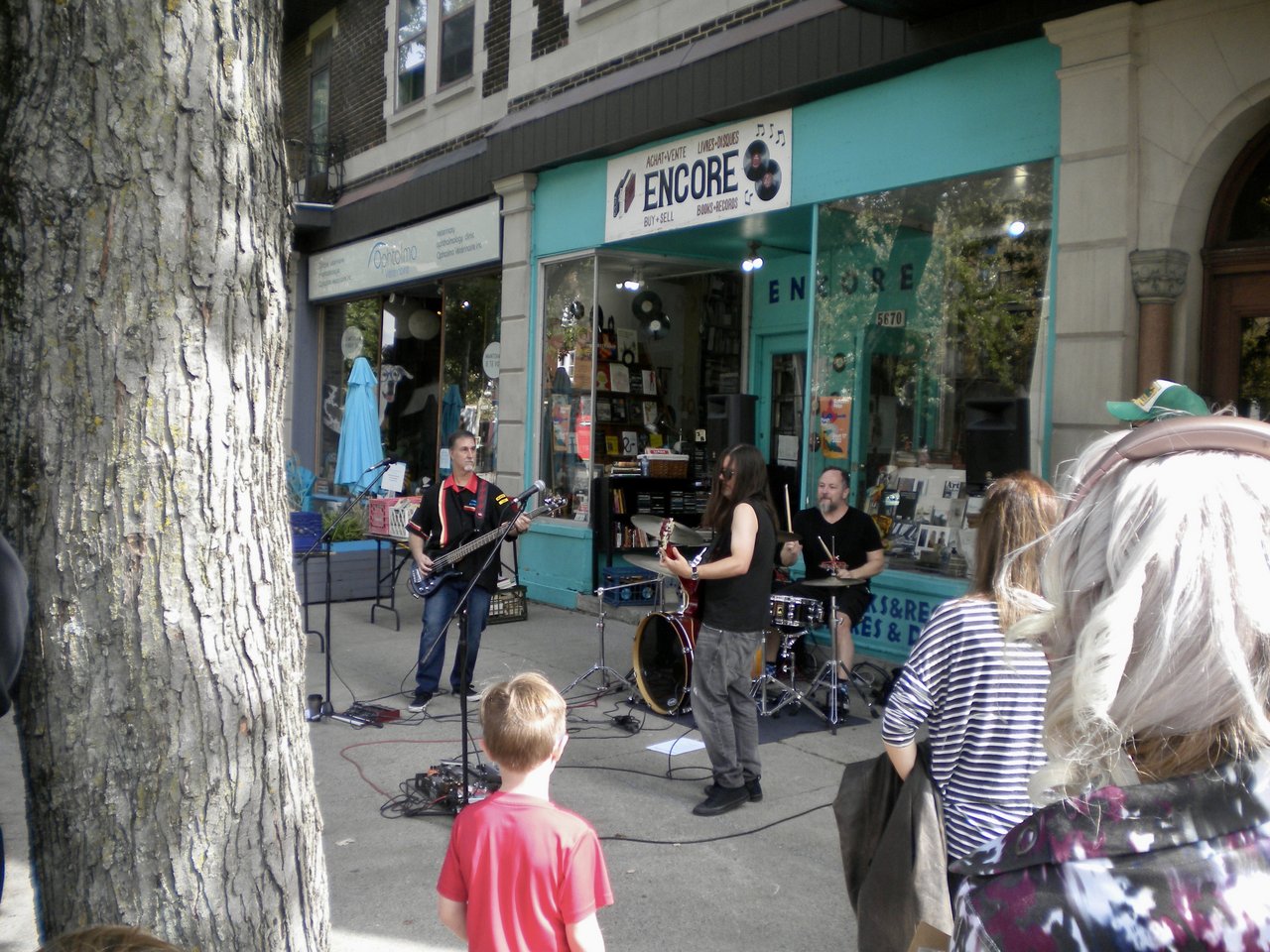 Band playing at
Porchfest
